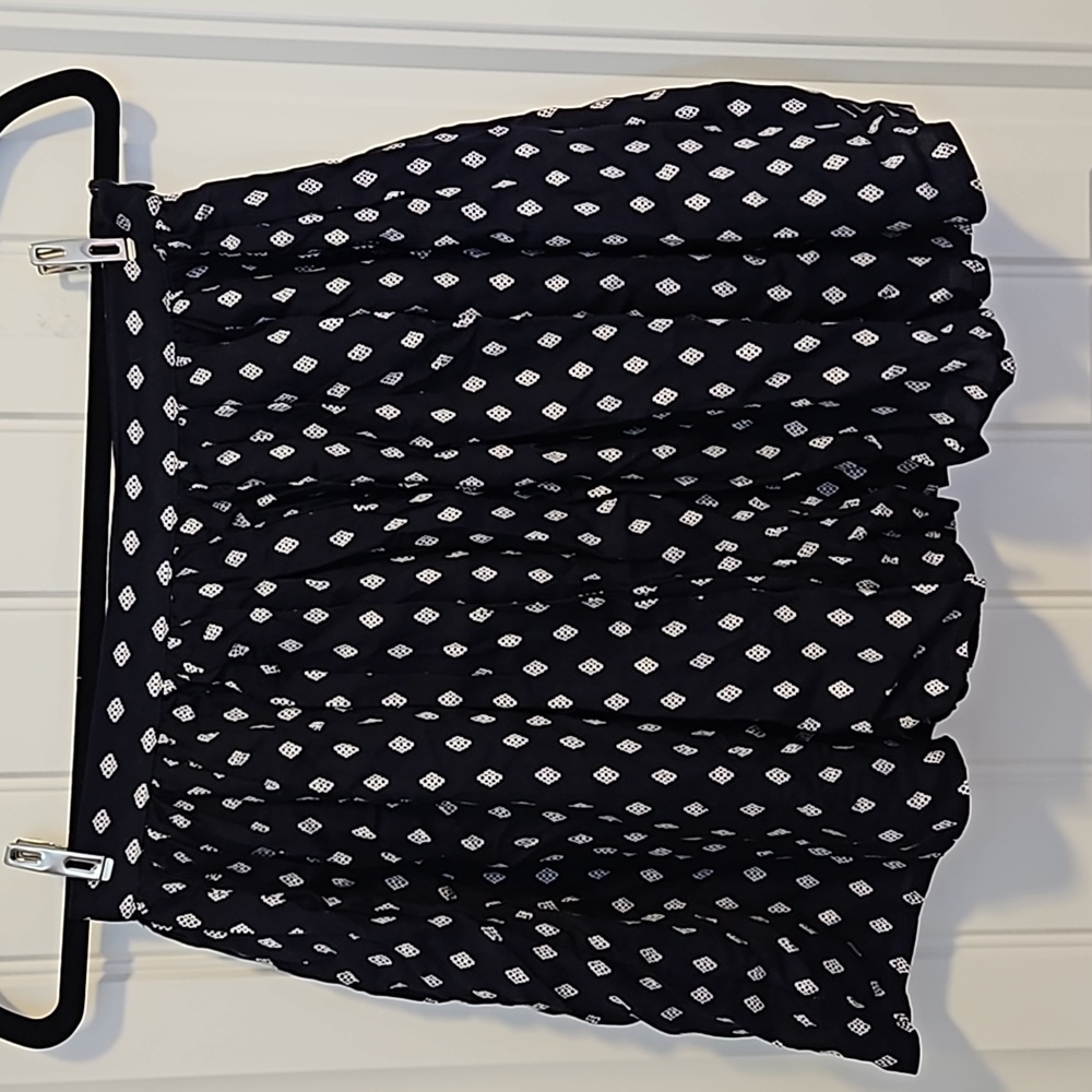 Navy Blue With Patern Flowy Mini Skirt Size S